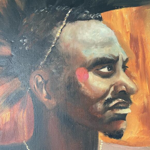 Vintage Original Framed Portrait Man African Warrior - Picture 3 of 12